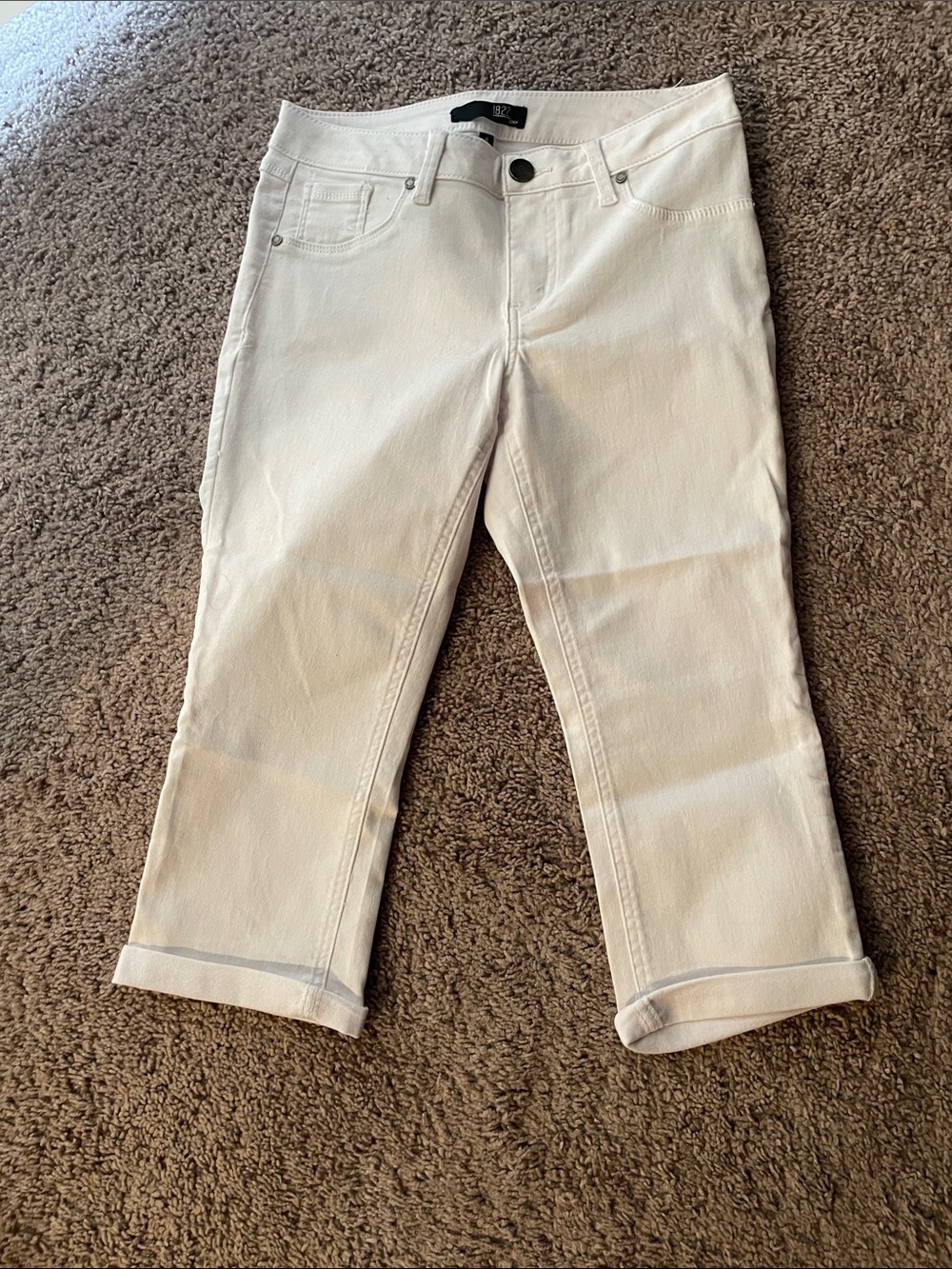 1822 Denim Cropped White Women's Jeans